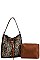 MIXED ANIMAL SKIN PATTERN 2 IN 1 SATCHEL