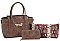 3IN1 PLAIN SMOOTH RHINESTONE BEE TOTE BAG WITH MULTI COLORED SNAKE BAG AND WALLET SET