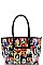 3IN1 OBAMA PAINTING ART SATCHEL CROSS BODY AND WALLET SET