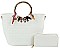 2IN1 FASHION SILK SCARF PLAIN CHECKER STYLE TOTE
