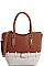 2 IN 1 TWO TONE TRENDY SATCHEL