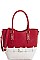 2 IN 1 TWO TONE TRENDY SATCHEL