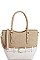 2 IN 1 TWO TONE TRENDY SATCHEL
