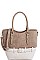 2 IN 1 TWO TONE TRENDY SATCHEL