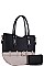 2 IN 1 TWO TONE TRENDY SATCHEL