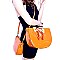 DX0038-LP Scarf Bow Accent 3 in 1 Patent Metal Handle Half-Moon Satchel SET