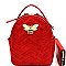 Rhinestone Bee Charm Chevron Quilted Backpack Wallet SET MH-DX0057W