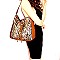 2 in 1 Leopard Snake Print Patchwork Drawstring Hobo