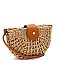 Half-Moon Knitted Straw Bohemian Cross Body Shoulder Bag