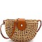 Half-Moon Knitted Straw Bohemian Cross Body Shoulder Bag