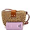 Half-Moon Knitted Straw Bohemian Cross Body Shoulder Bag