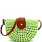 Half-Moon Knitted Straw Bohemian Cross Body Shoulder Bag