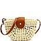 Half-Moon Knitted Straw Bohemian Cross Body Shoulder Bag