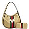 Queen Bee Stripe 2-in-1 Shoulder Bag Hobo