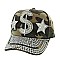 Dollar & Stars w/ Studs on Green Army Fashion Cap MEZ822