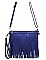 TWO STRAPPED MODERN TASSEL CROSSBODY BAG