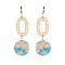 Fashionable Dangly 2 Tier Circle And Oval Earring SLE0088