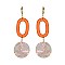Fashionable Dangly 2 Tier Circle And Oval Earring SLE0088
