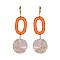 Fashionable Dangly 2 Tier Circle And Oval Earring SLE0088