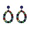 Fashionable Western Tq Oval Earrings SLE0277