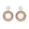 Trendy Dangly Wood Circle Earring SLE0323