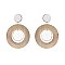 Trendy Dangly Wood Circle Earring SLE0323