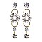 Fashionable Dangly Flower Rhinestone Earring SLE0762