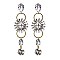 Fashionable Dangly Flower Rhinestone Earring SLE0762