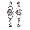 Fashionable Dangly Flower Rhinestone Earring SLE0762