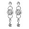 Fashionable Dangly Flower Rhinestone Earring SLE0762