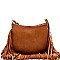 E097-LP Fringed Round Cross Body Bag