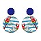 Fashionable Parrot Print Circle Post Earring SLE1094