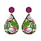 Fashionable Coconut Print Tear Drop Post Earring SLE1095