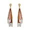 Trendy Dangly Oblong Acrylic Er with Abalone Shell Tip SLE1299