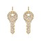 Crystal Key Charm Hoop Earrings