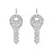 Crystal Key Charm Hoop Earrings