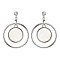Trendy Round Metal Dangly Er with Mop SLE1383