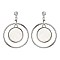 Trendy Round Metal Dangly Er with Mop SLE1383