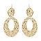 Trendy Hammered Dangly Metal Hook Earring SLE1390