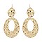 Trendy Hammered Dangly Metal Hook Earring SLE1390