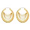 Trendy Textured Metal Hoop With Draped Chains Fashion Earrings SLE1392