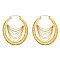 Trendy Textured Metal Hoop With Draped Chains Fashion Earrings SLE1392