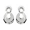 Trendy Textured Metal Hoop With Draped Chains Fashion Earrings SLE1392