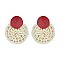 Trendy Round Rattan Post Earring SLE1544