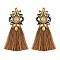 Fashionable Rhinestone Post Er with Silk Tassels SLE1574