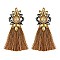 Fashionable Rhinestone Post Er with Silk Tassels SLE1574