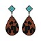 Trendy Teardrop Leather Drop Earrings SLE1656