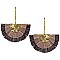 Fashionable 2 Layered Raffia Tassel Earrings SLE1676