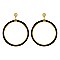 Trendy Leather Trim Post Hoop Earring SLE1715