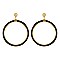 Trendy Leather Trim Post Hoop Earring SLE1715